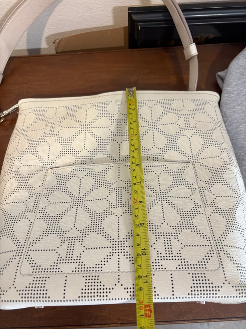 kate spade Cream Perforated Floral Shoulder Bag - Picture 5 of 7